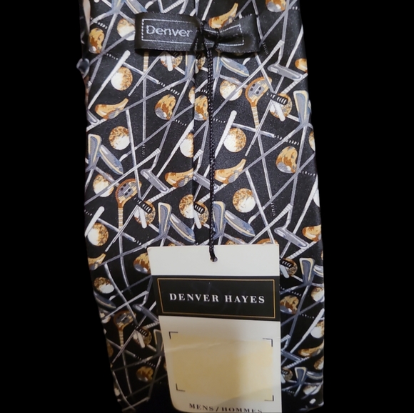 Denver Hayes Golf Theme Easy Tie Necktie L9 - Picture 2 of 3